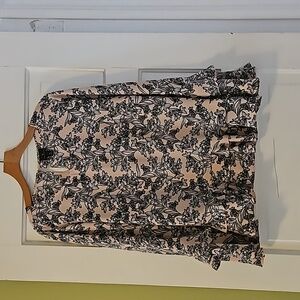 Worthington women's XL ruffle sleeve & hem blouse